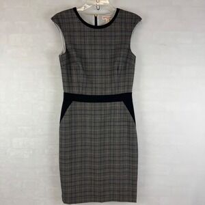 Brooks Brothers Red Fleece Plaid Wool Blend‎ Sheath Dress Size 4